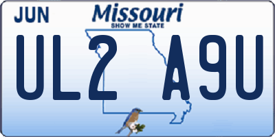 MO license plate UL2A9U