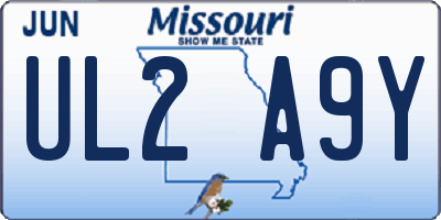 MO license plate UL2A9Y