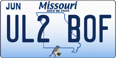 MO license plate UL2B0F