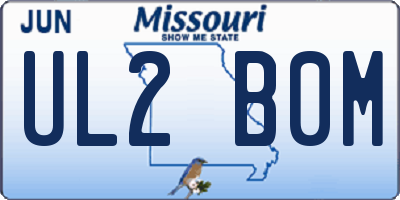 MO license plate UL2B0M