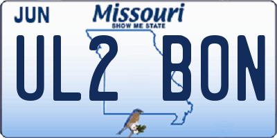 MO license plate UL2B0N
