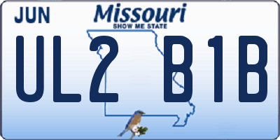 MO license plate UL2B1B