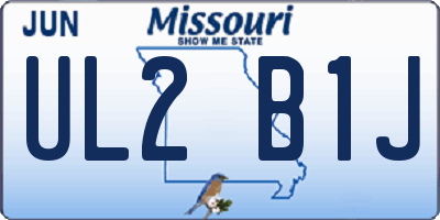 MO license plate UL2B1J
