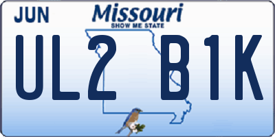 MO license plate UL2B1K