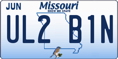 MO license plate UL2B1N