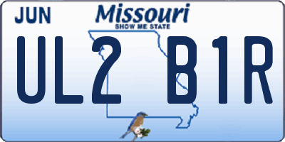 MO license plate UL2B1R