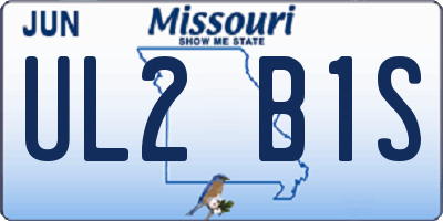MO license plate UL2B1S
