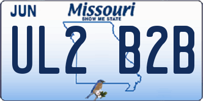 MO license plate UL2B2B