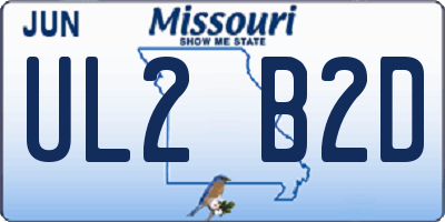 MO license plate UL2B2D