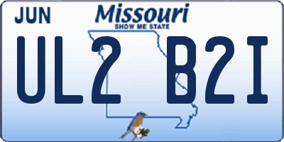 MO license plate UL2B2I