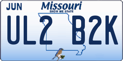 MO license plate UL2B2K