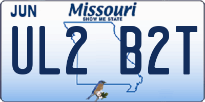 MO license plate UL2B2T
