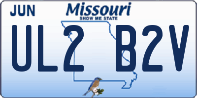 MO license plate UL2B2V