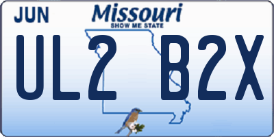 MO license plate UL2B2X