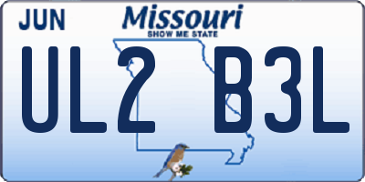 MO license plate UL2B3L