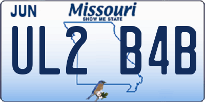 MO license plate UL2B4B