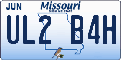 MO license plate UL2B4H