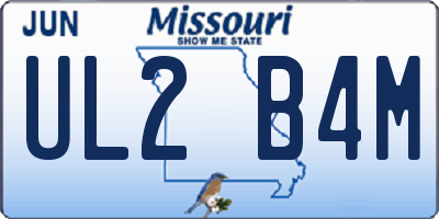 MO license plate UL2B4M