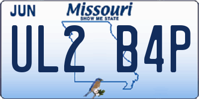 MO license plate UL2B4P