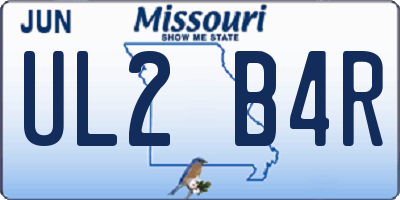 MO license plate UL2B4R