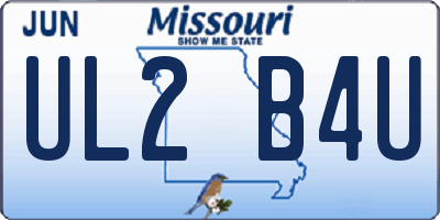MO license plate UL2B4U
