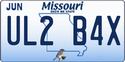 MO license plate UL2B4X