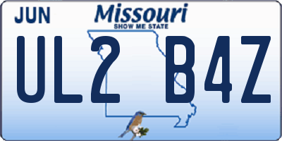 MO license plate UL2B4Z