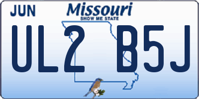 MO license plate UL2B5J