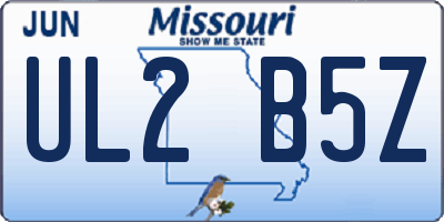 MO license plate UL2B5Z