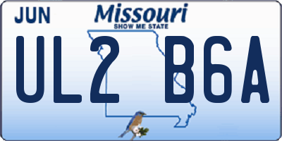MO license plate UL2B6A