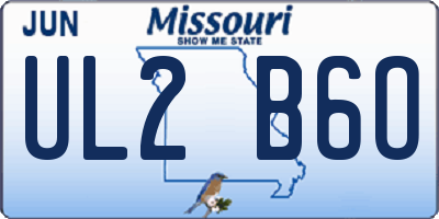 MO license plate UL2B6O