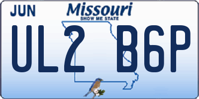 MO license plate UL2B6P