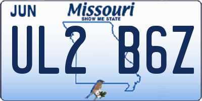 MO license plate UL2B6Z
