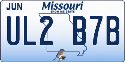 MO license plate UL2B7B