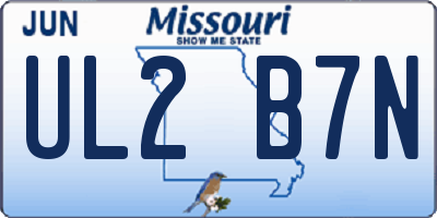 MO license plate UL2B7N