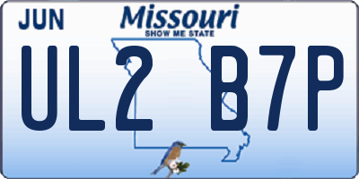 MO license plate UL2B7P