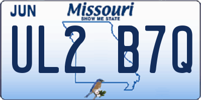 MO license plate UL2B7Q