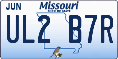 MO license plate UL2B7R