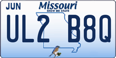 MO license plate UL2B8Q