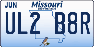 MO license plate UL2B8R