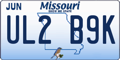 MO license plate UL2B9K