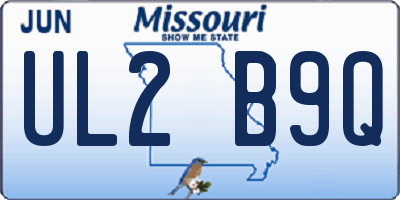 MO license plate UL2B9Q