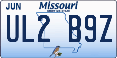 MO license plate UL2B9Z
