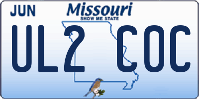 MO license plate UL2C0C