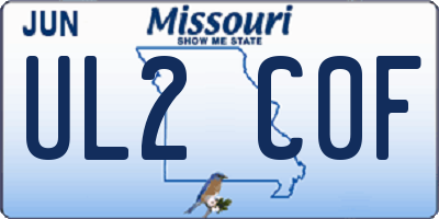 MO license plate UL2C0F