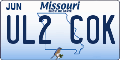 MO license plate UL2C0K