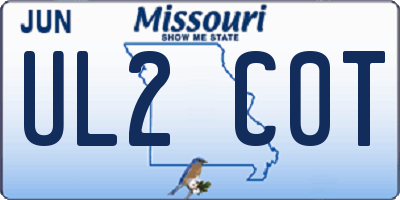 MO license plate UL2C0T