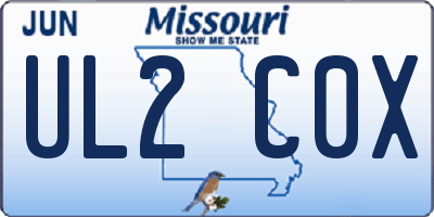 MO license plate UL2C0X