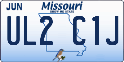 MO license plate UL2C1J