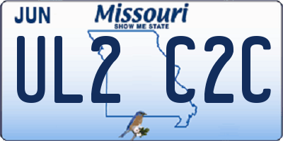 MO license plate UL2C2C